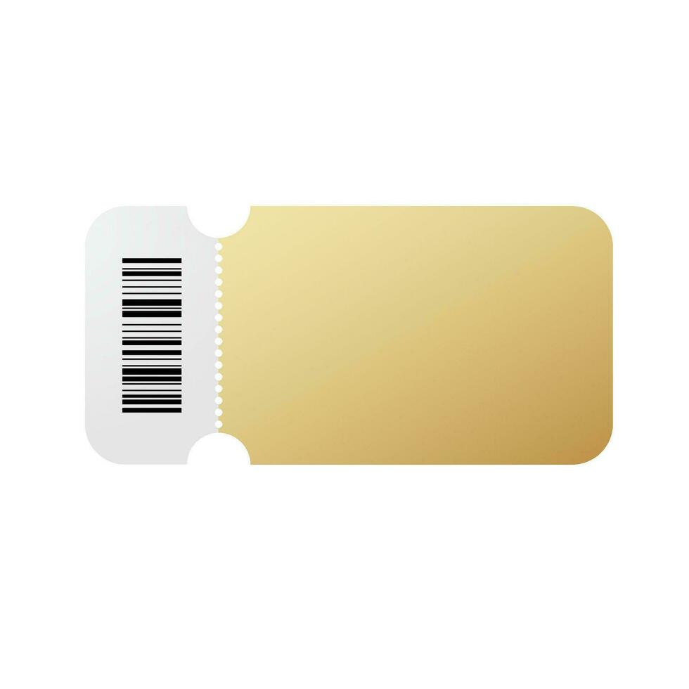 Gold Gutschein mit Barcode. Beförderung Aufkleber zum Geschäft Rabatt und Verkauf zum Schneiden und Marketing Vektor bietet an