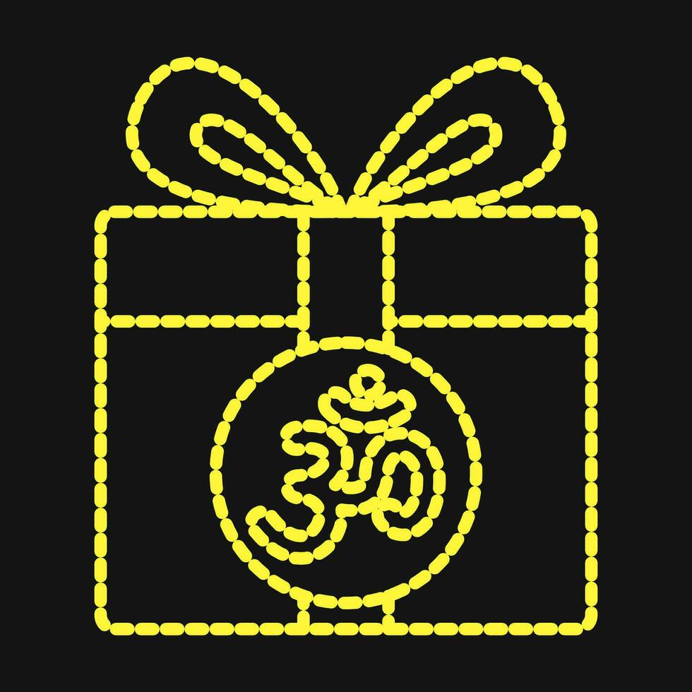 Symbol Diwali Geschenk. Diwali Feier Elemente. Symbole im gepunktet Stil. gut zum Drucke, Poster, Logo, Dekoration, Infografiken, usw. vektor