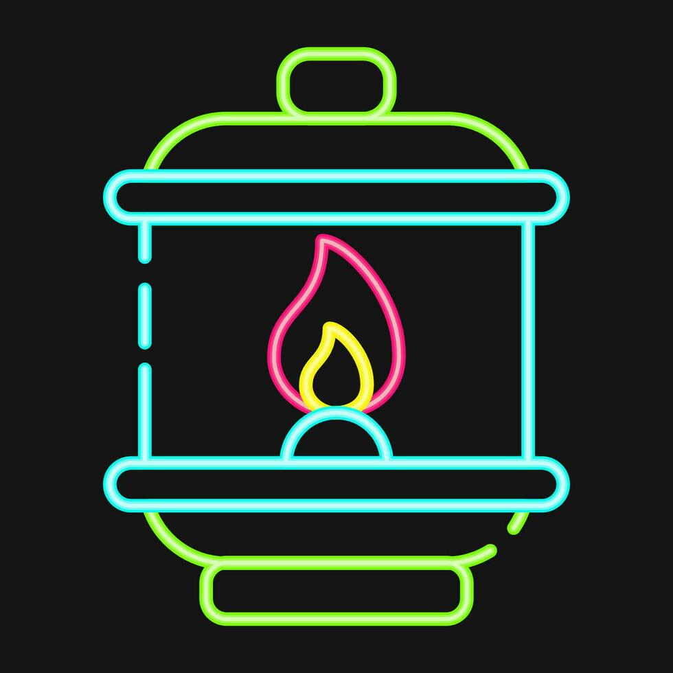 Symbol Laterne. Diwali Feier Elemente. Symbole im Neon- Stil. gut zum Drucke, Poster, Logo, Dekoration, Infografiken, usw. vektor