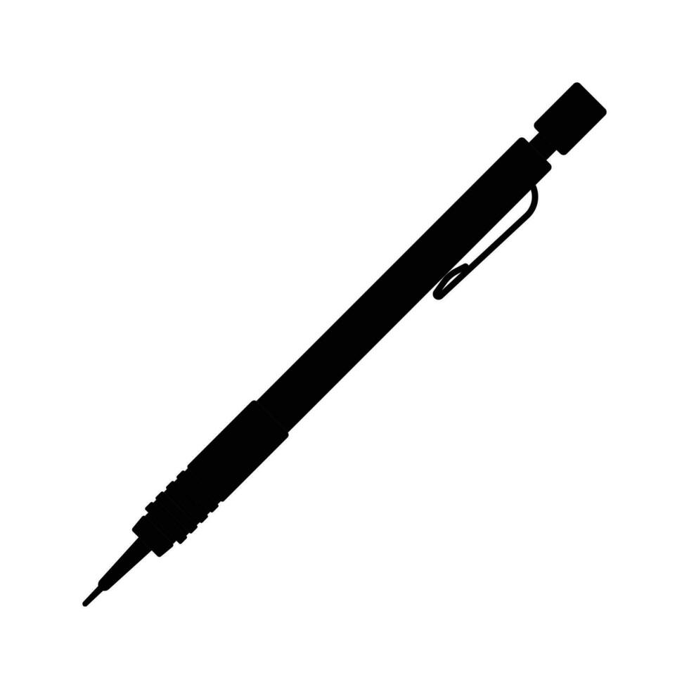 Kugelschreiber Silhouette. schwarz und Weiß Symbol Design Elemente auf isoliert Weiß Hintergrund vektor