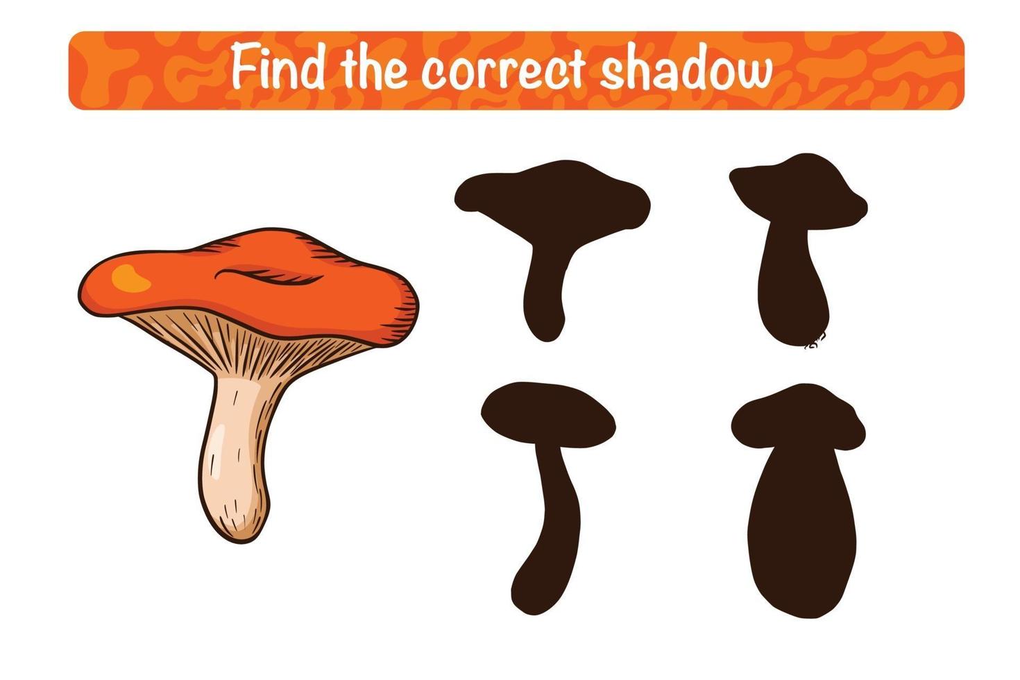 Finden Sie das richtige russula shadow Lernspiel für Kinder vektor