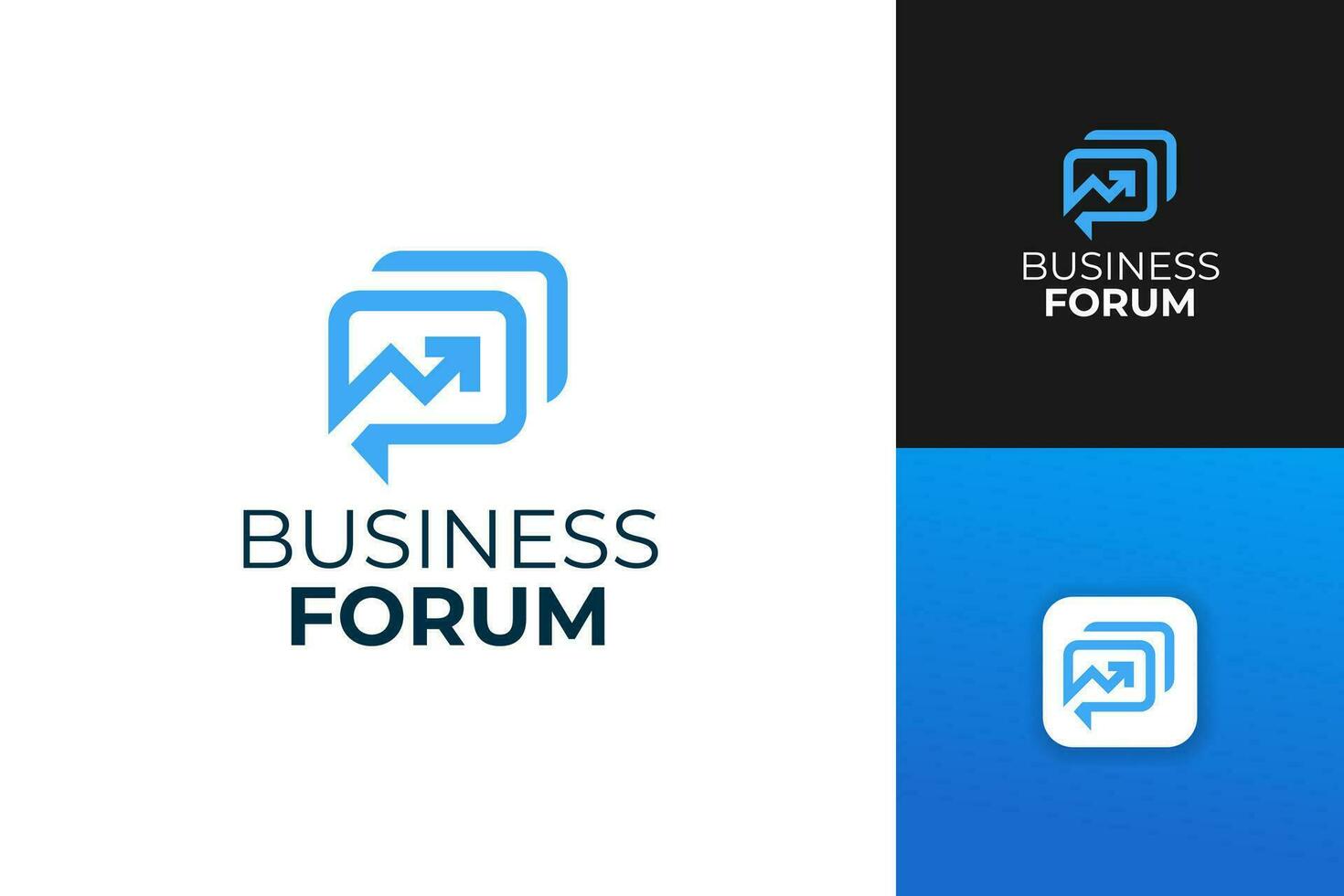 företag forum logotyp design mall. företag prata och diskussion logotyp. vektor