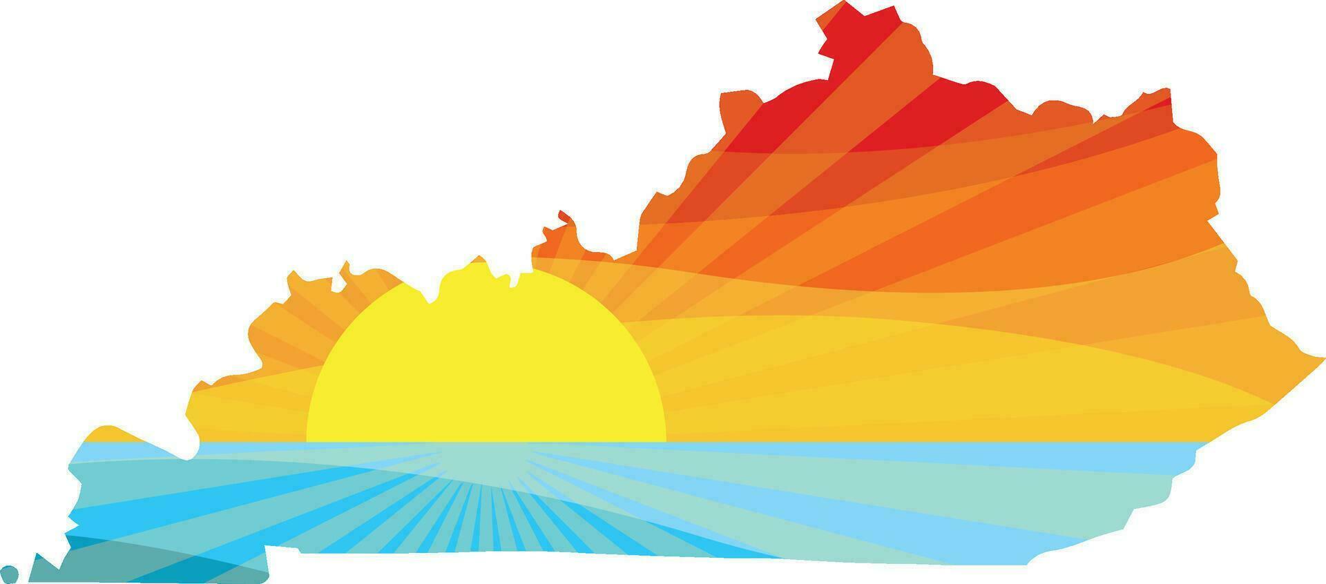 färgrik solnedgång översikt av kentucky vektor grafisk illustration ikon