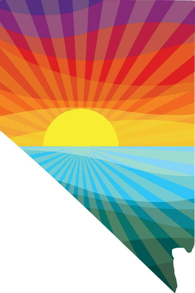 färgrik solnedgång översikt av nevada vektor grafisk illustration ikon