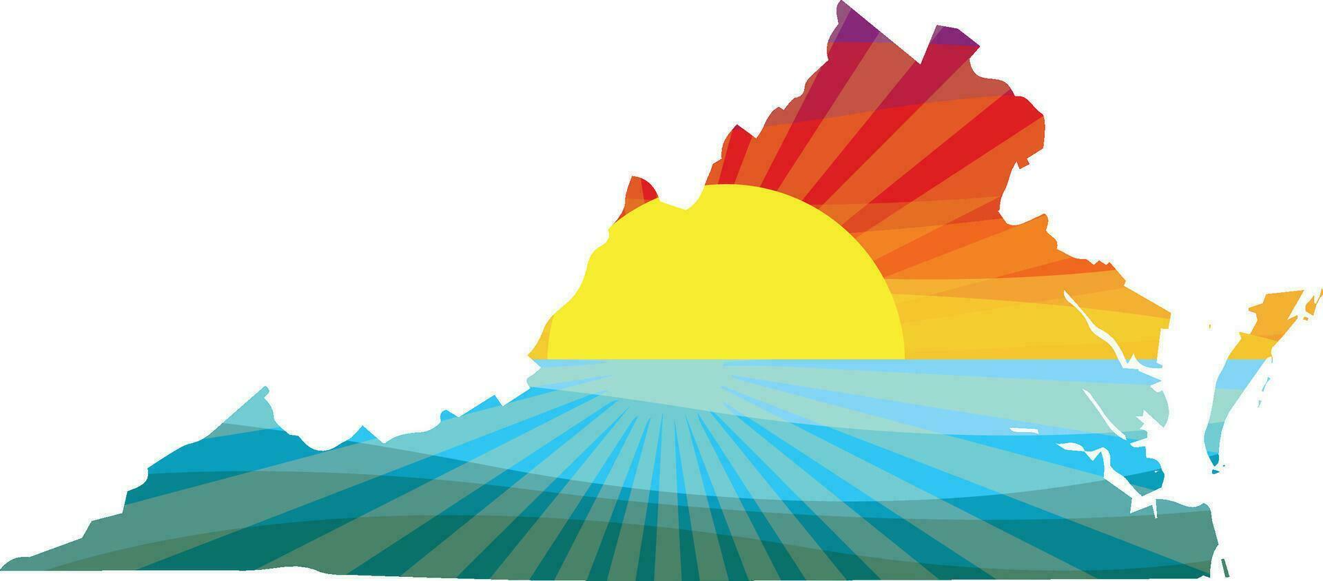 bunt Sonnenuntergang Gliederung von Virginia Vektor Grafik Illustration Symbol