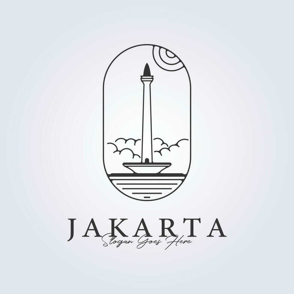 landmärke av jakarta indonesien vektor, monas ikon symbol logotyp illustration design vektor