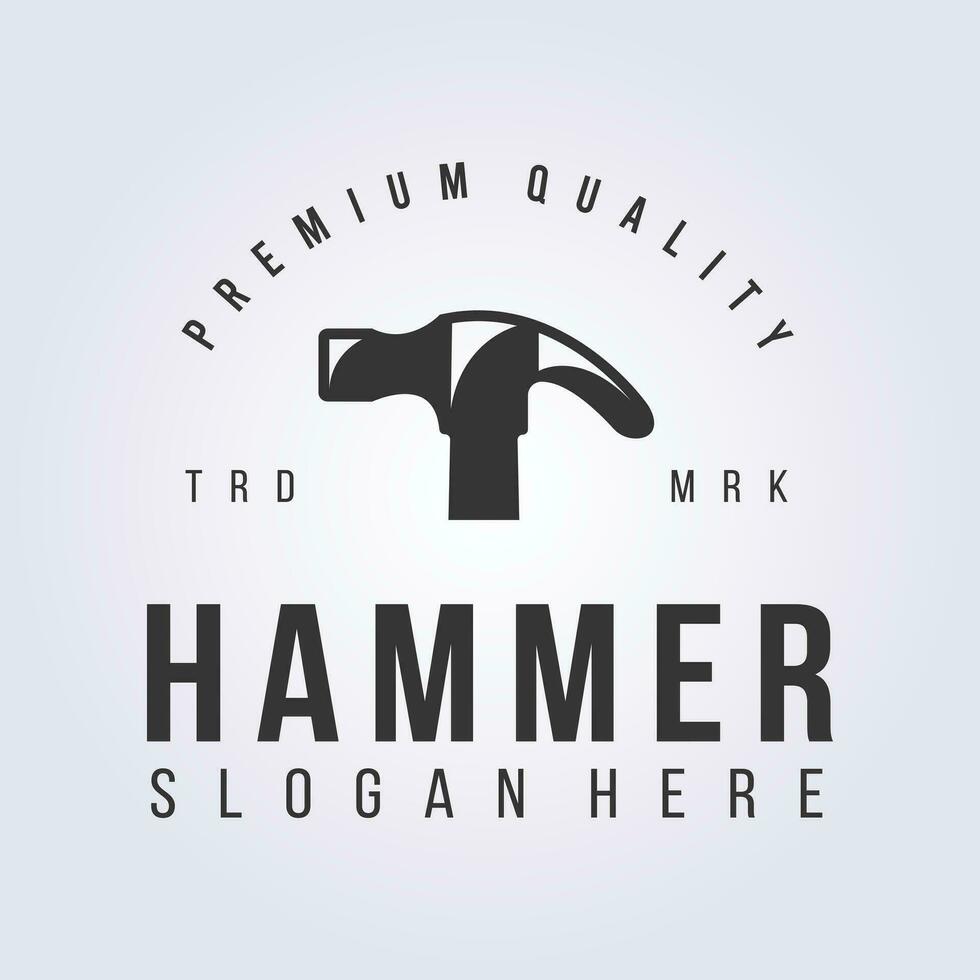 Hammer Symbol Symbol, Zimmermann Logo Vektor Illustration Design, Werkstatt von Holzarbeiter Vorlage Design