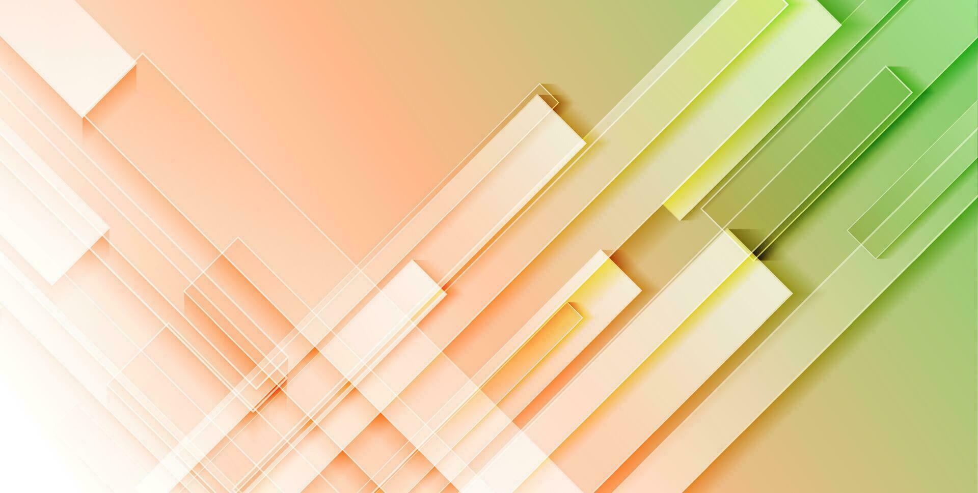 Orange und Grün abstrakt Technik geometrisch Hintergrund vektor