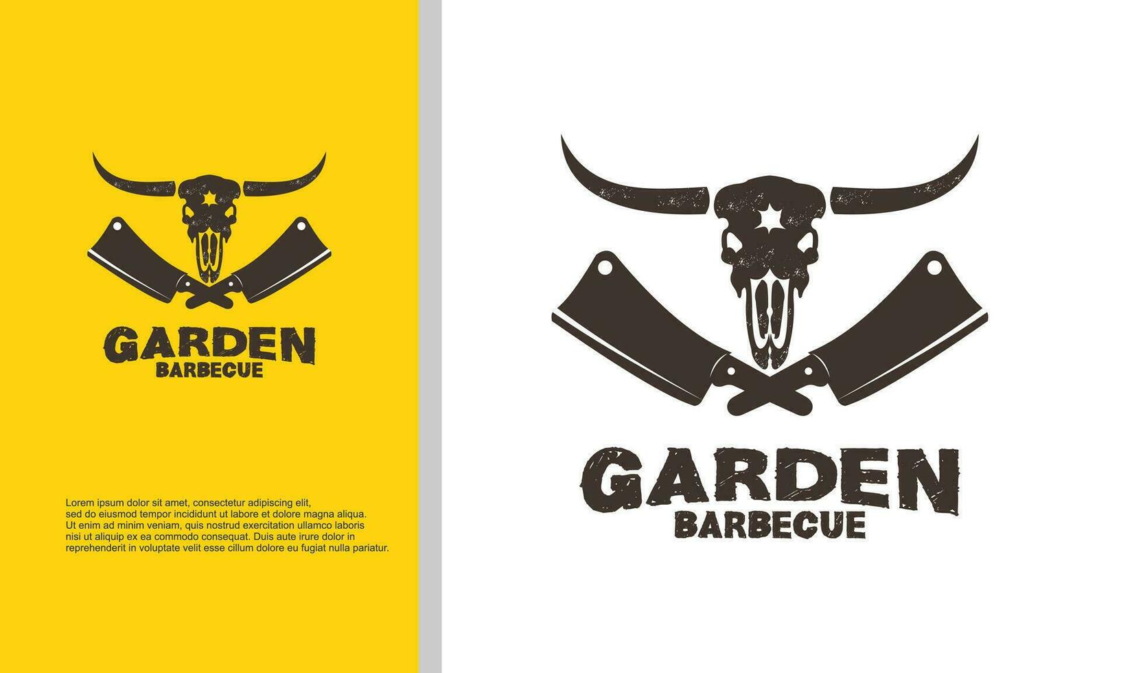 utegrill rökeri bbq grilla bar och grill logotyp design med gaffel och brand vektor