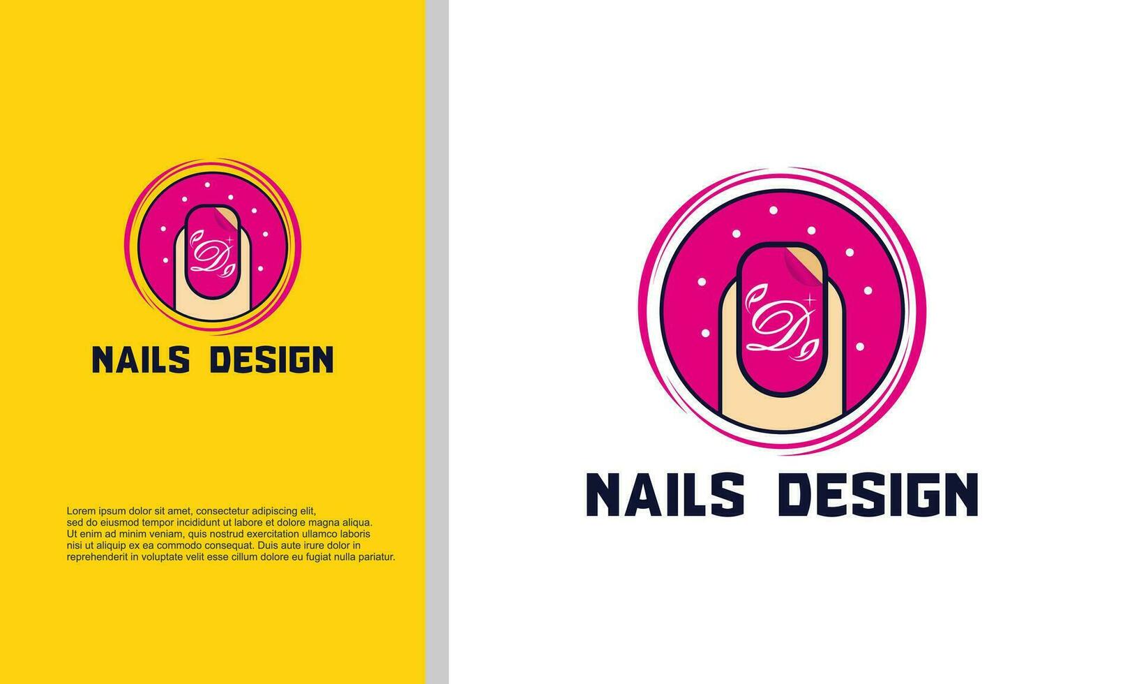 Nagel Polieren Logo Design mit kreativ Konzept Prämie Vektor