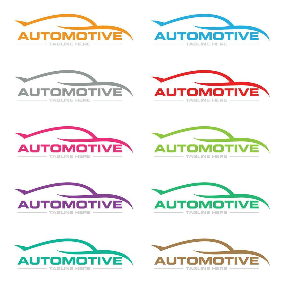 Automobil, Auto viele Farben Vektor Symbol und Logo Design Vektor Vorlage im Weiß Hintergrund