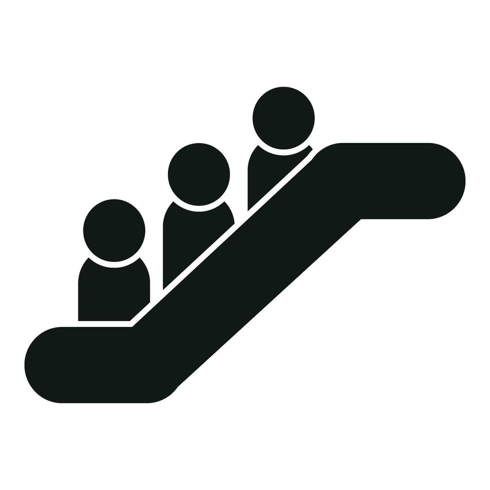 Menschen Ausfahrt Rolltreppe Symbol einfach Vektor. Hilfe Alarm vektor