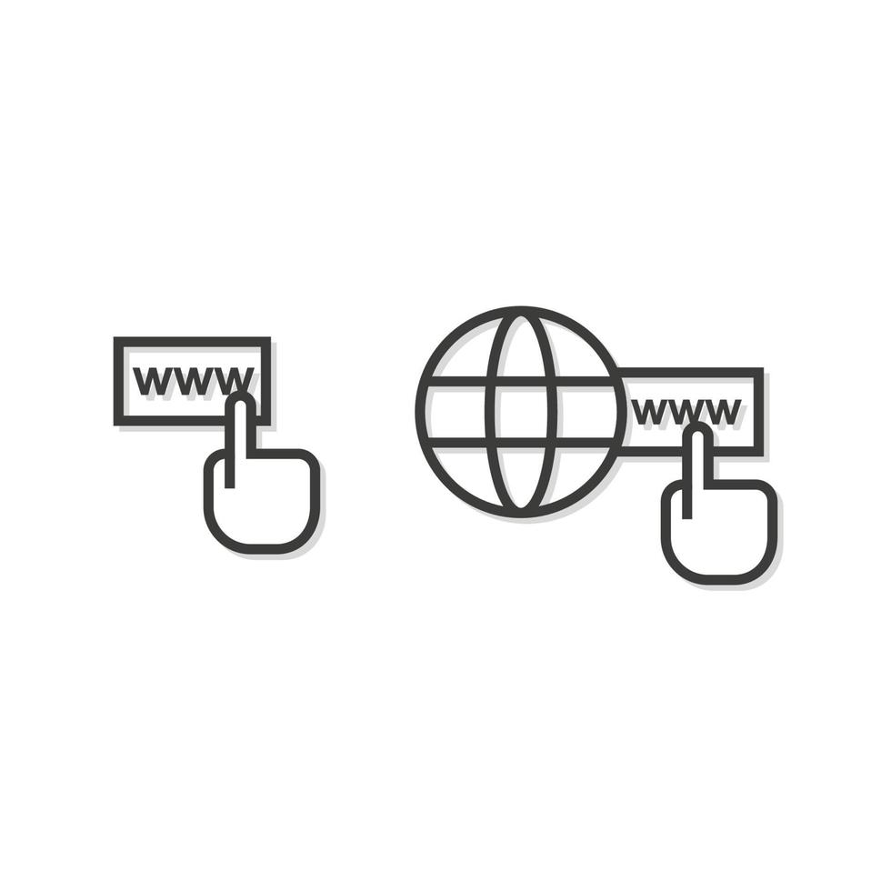 www internet symboler. vektor illustration i platt design