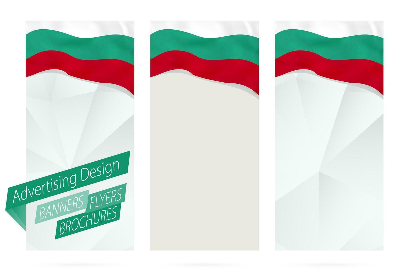 design av banderoller, flygblad, broschyrer med flagga av bulgarien. vektor