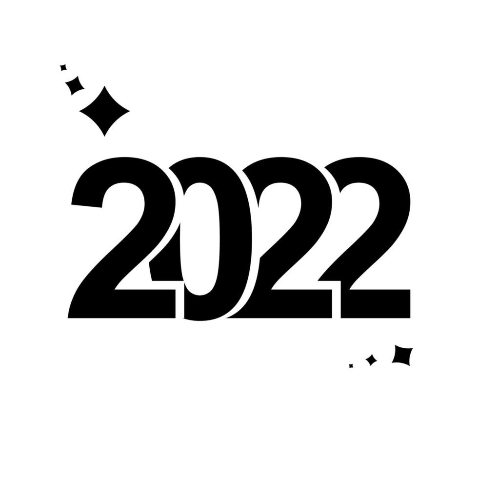 2022 neues Jahr. Vektorsymbol im flachen Design vektor
