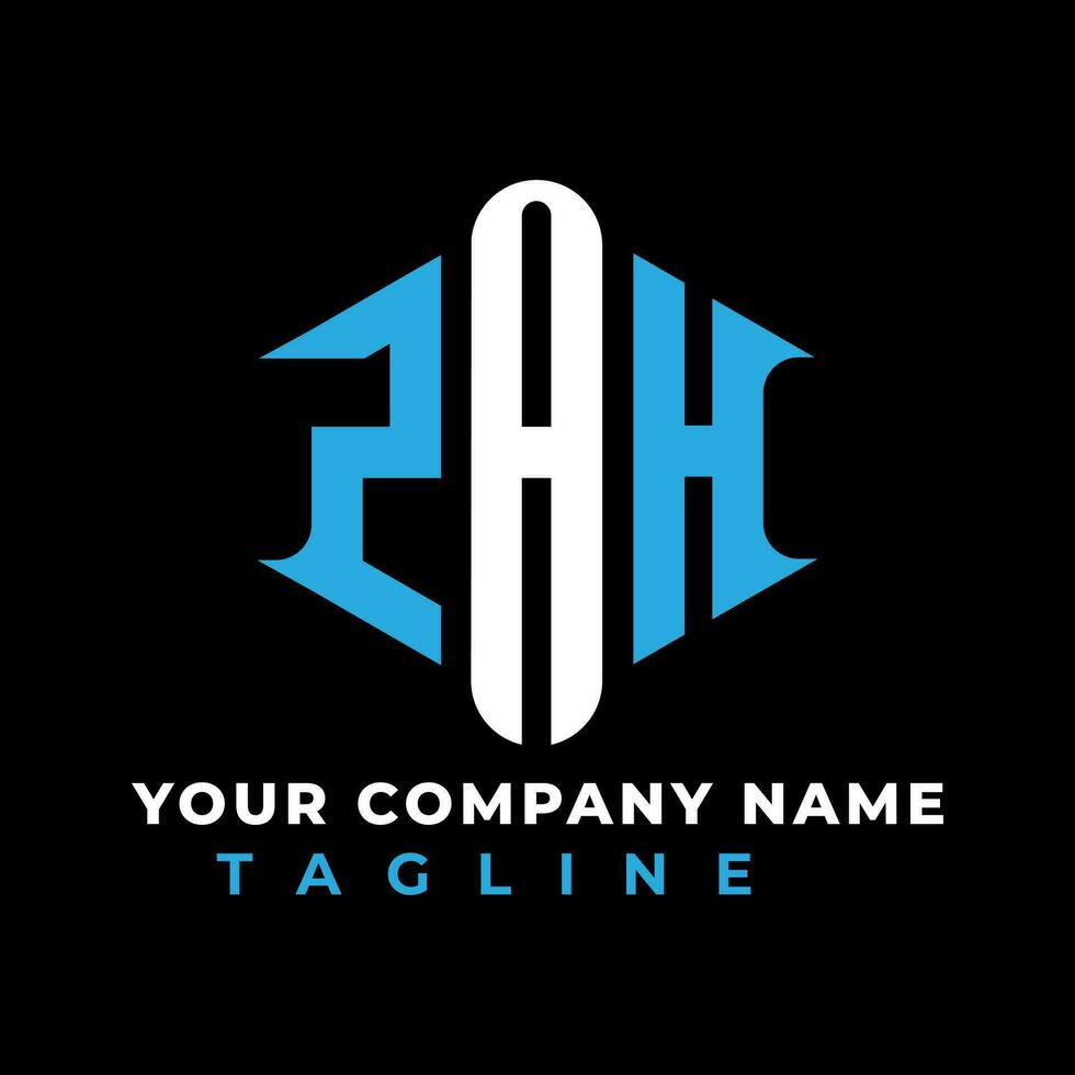 ZAH brev logotyp kreativ design med vektor grafisk proffs vektor