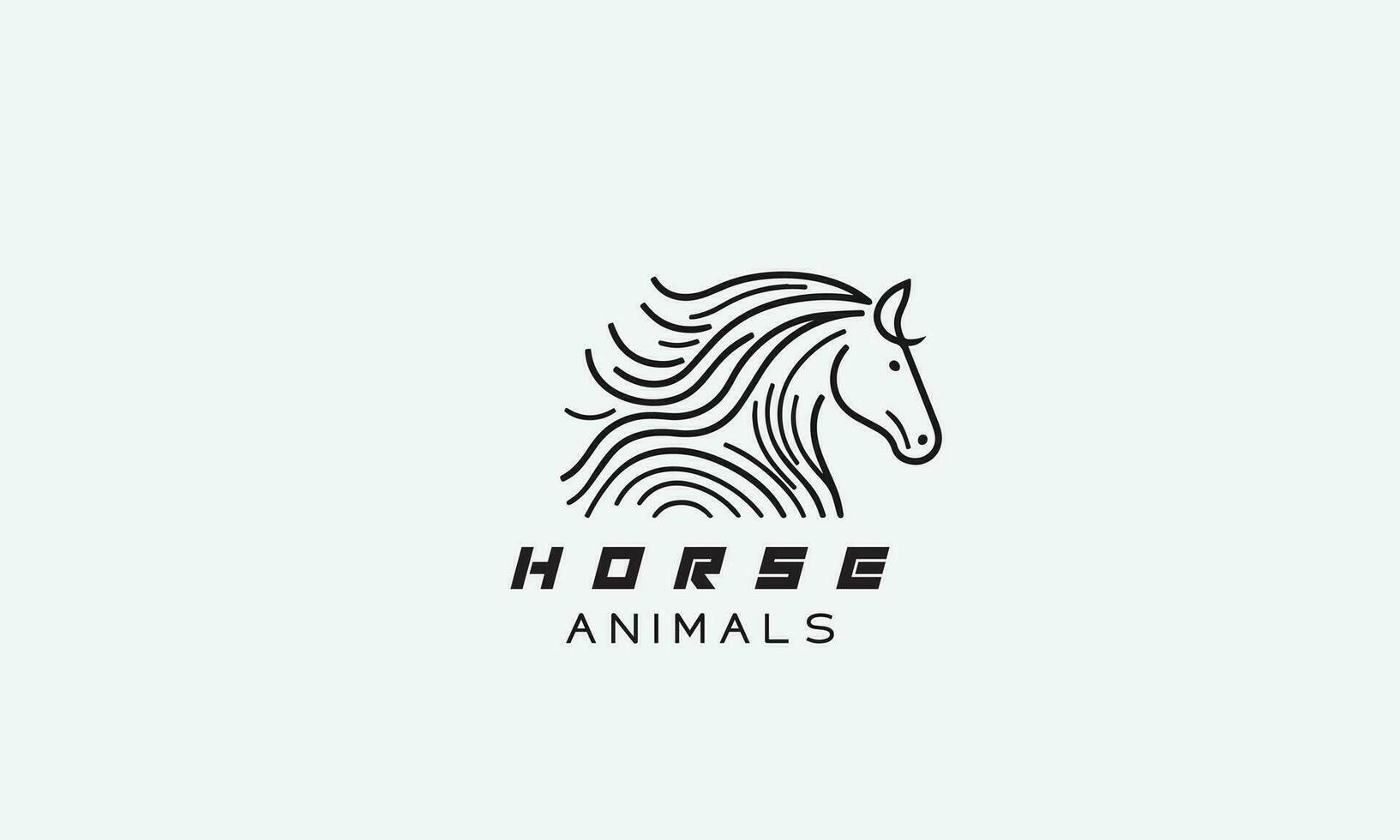 häst vektor logotyp ikon minimalistisk linje konst
