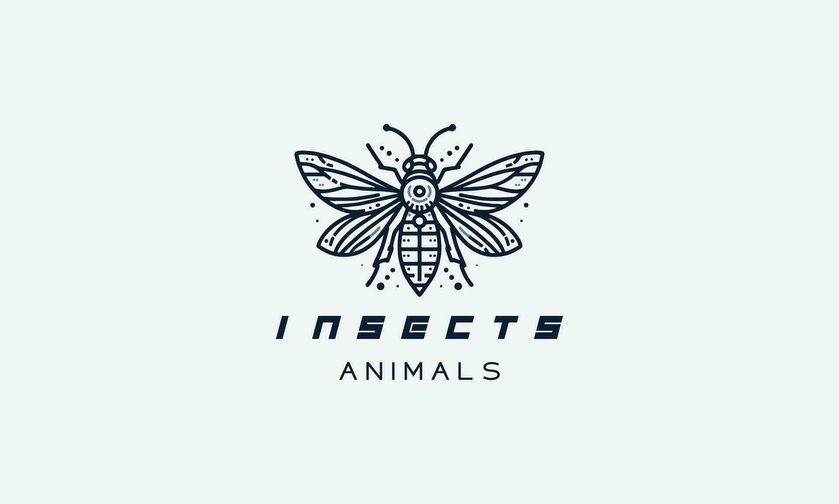 insekter vektor logotyp ikon design minimalistisk