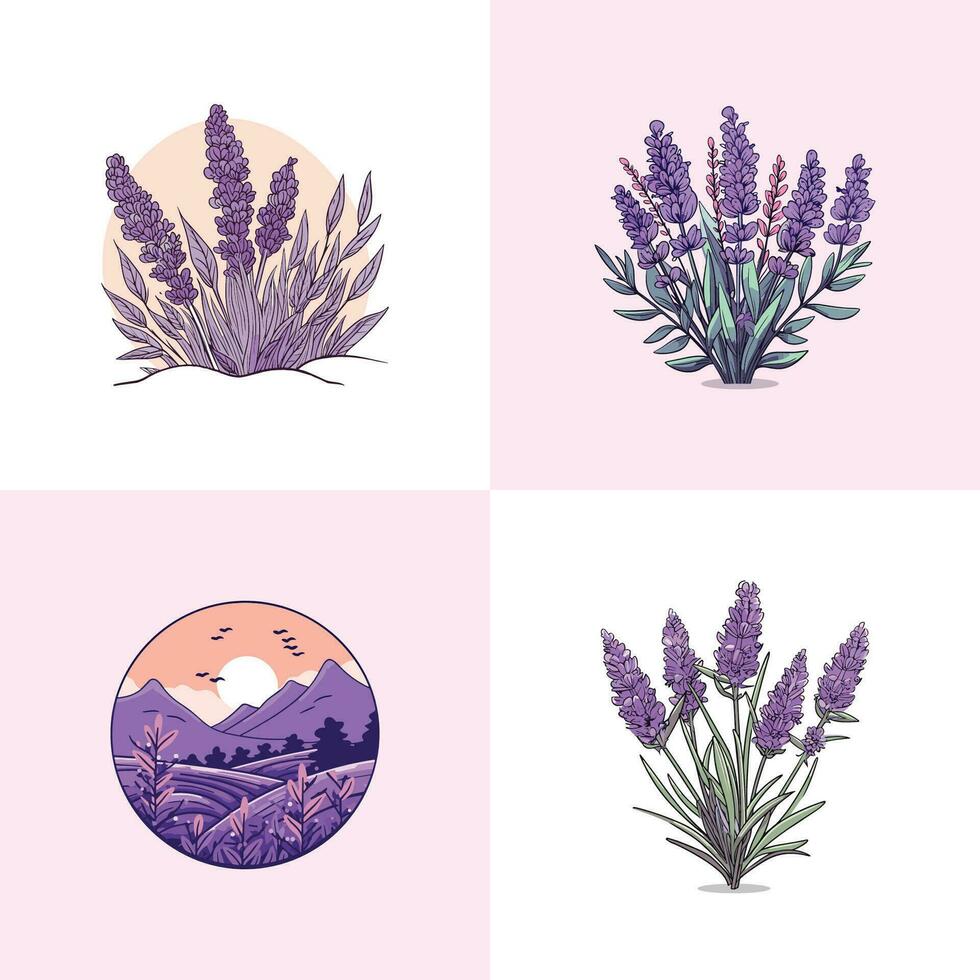 Lavendel Vektor Clip Kunst Illustration