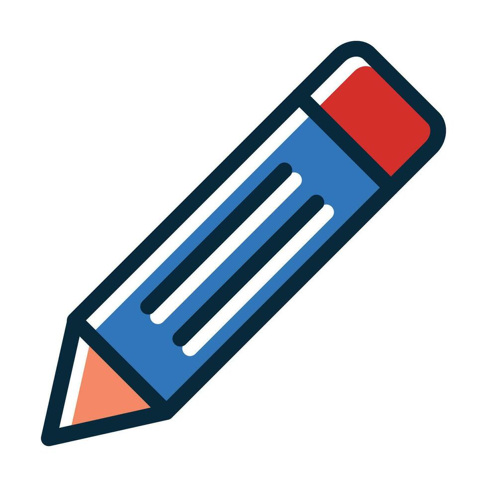 Bleistift Vektor dick Linie gefüllt dunkel Farben Symbole zum persönlich und kommerziell verwenden.
