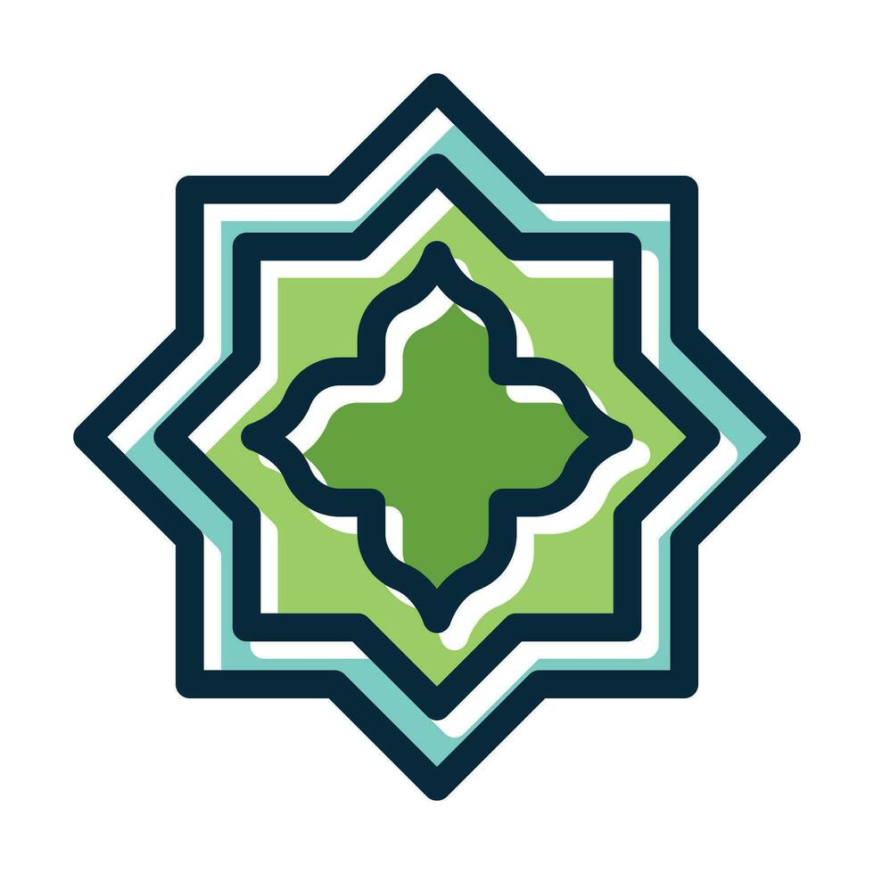 islamisch Star Vektor dick Linie gefüllt dunkel Farben Symbole zum persönlich und kommerziell verwenden.