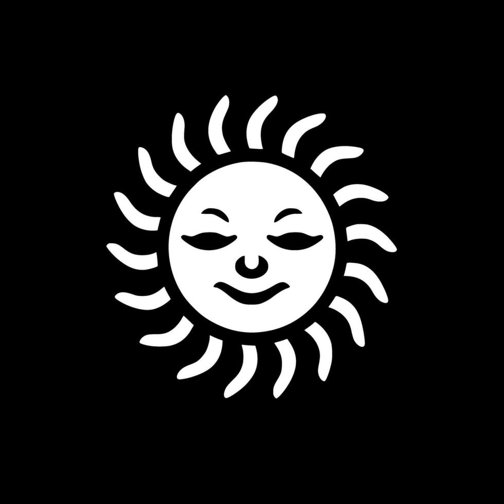 Sonne - - schwarz und Weiß isoliert Symbol - - Vektor Illustration