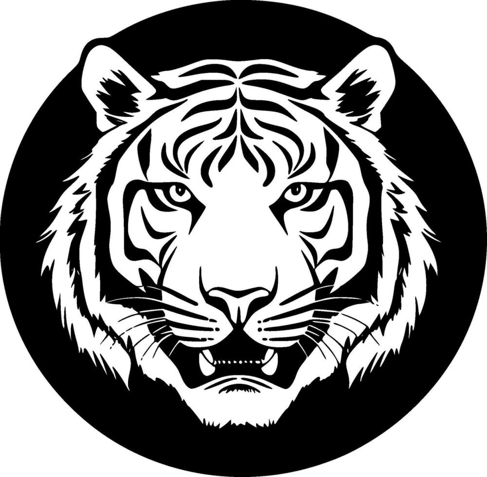 Tiger - - schwarz und Weiß isoliert Symbol - - Vektor Illustration