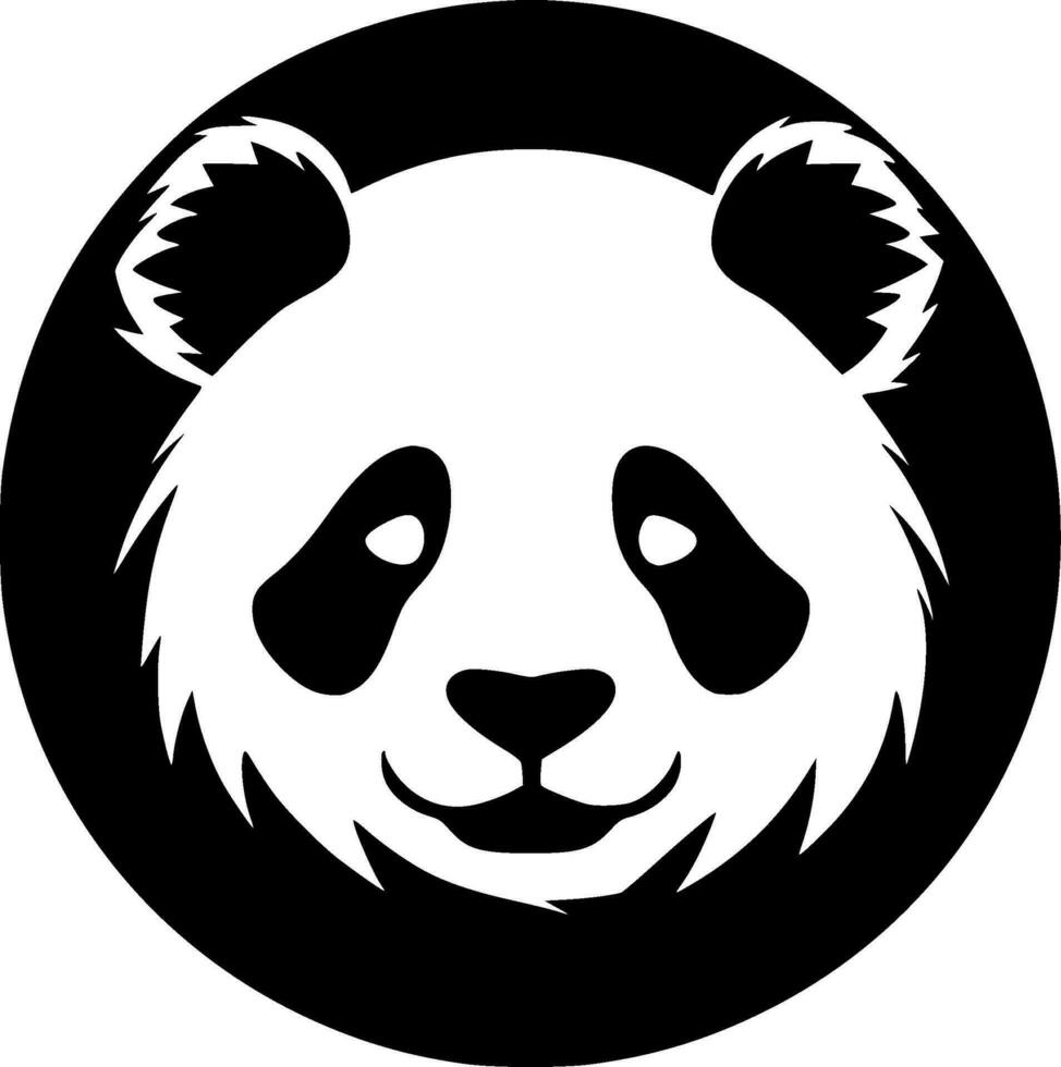 Panda - - schwarz und Weiß isoliert Symbol - - Vektor Illustration