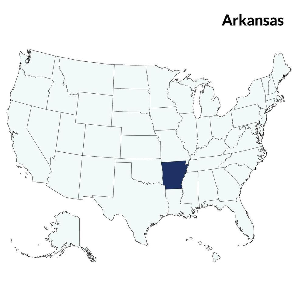 Karta av arkansas. Arkansas Karta. USA Karta vektor