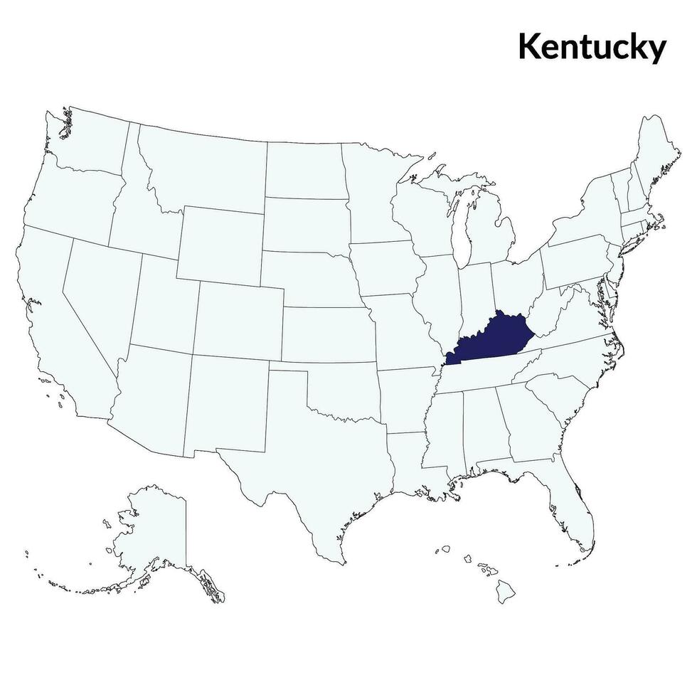 Karte von Kentucky. Kentucky Karte. USA Karte vektor