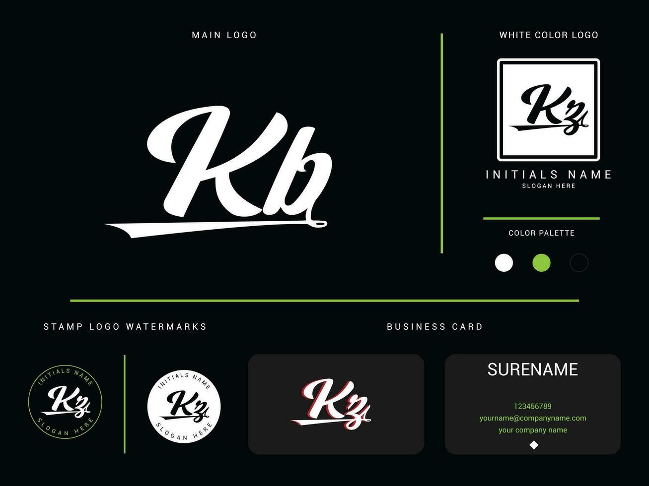 monogram kb mode logotyp ikon, kläder Kläder kz kb logotyp brev design med branding vektor