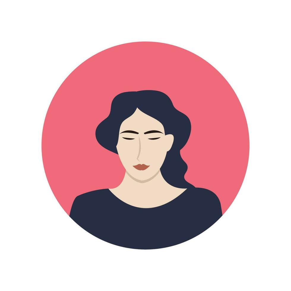 cirkel de avatar med de porträtt kvinnor av olika races och frisyrer. samling av användare profiler. runda ikon med Lycklig leende mänsklig. vektor