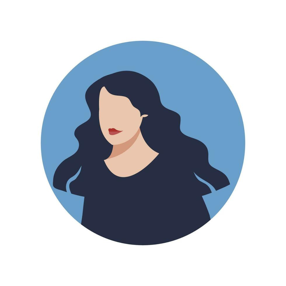 cirkel de avatar med de porträtt kvinnor av olika races och frisyrer. samling av användare profiler. runda ikon med Lycklig leende mänsklig. vektor