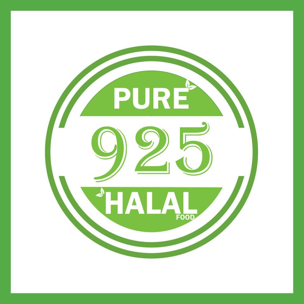 Design mit halal Blatt Design 925 vektor