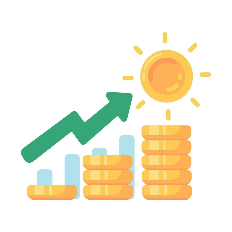 guld mynt växande investering idéer för vinst vektor