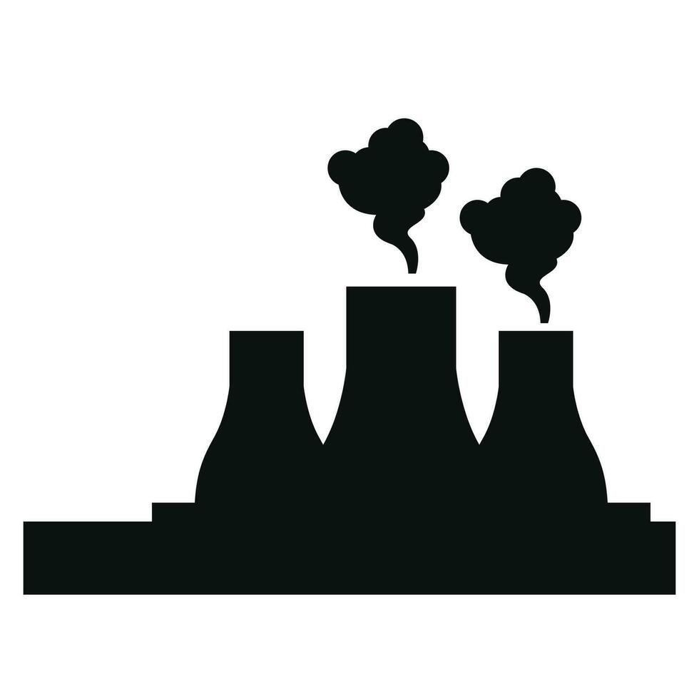 Vektor Kohle Pflanze Emission Symbol Luft Verschmutzung Kampagne im eben Grafik