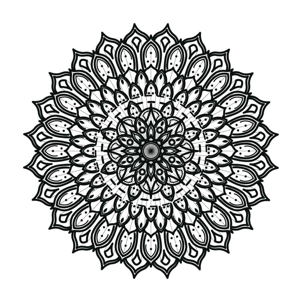 Vektor Hand gezeichnet Mandala Lotus Blume Zeichnung