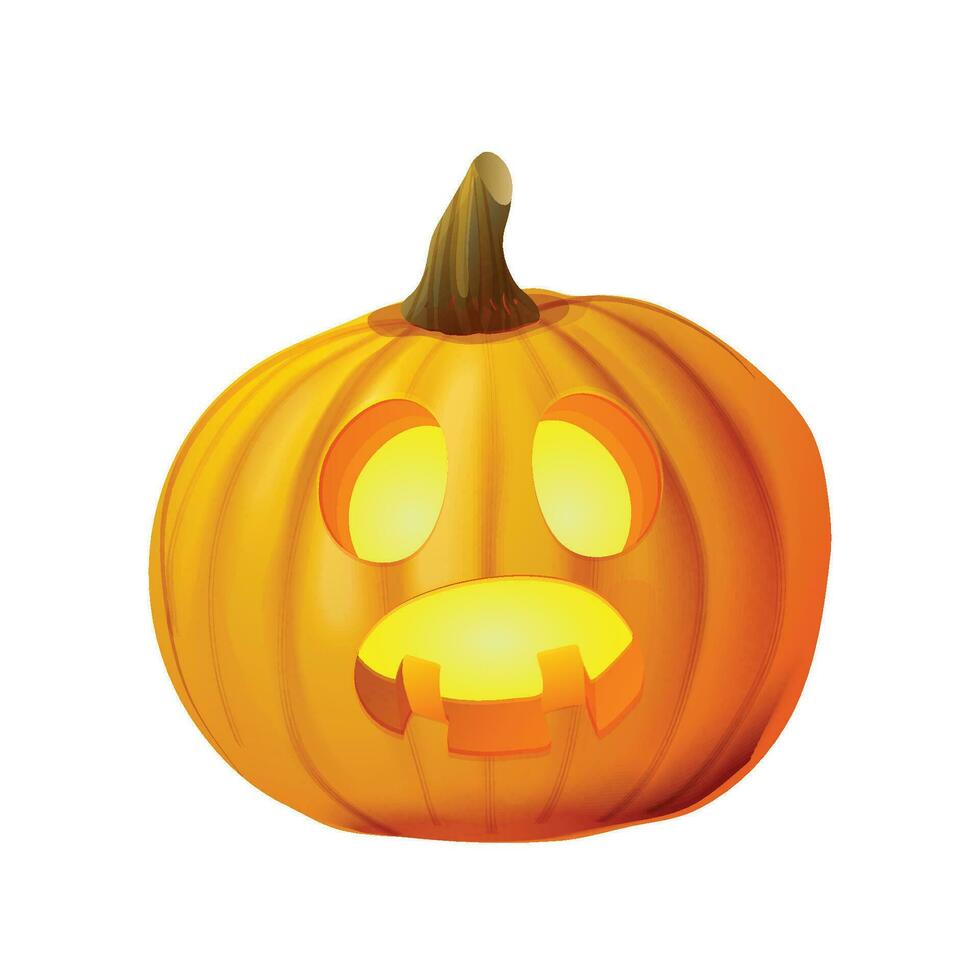 vektor realistisk halloween Lycklig pumpa på vit bakgrund