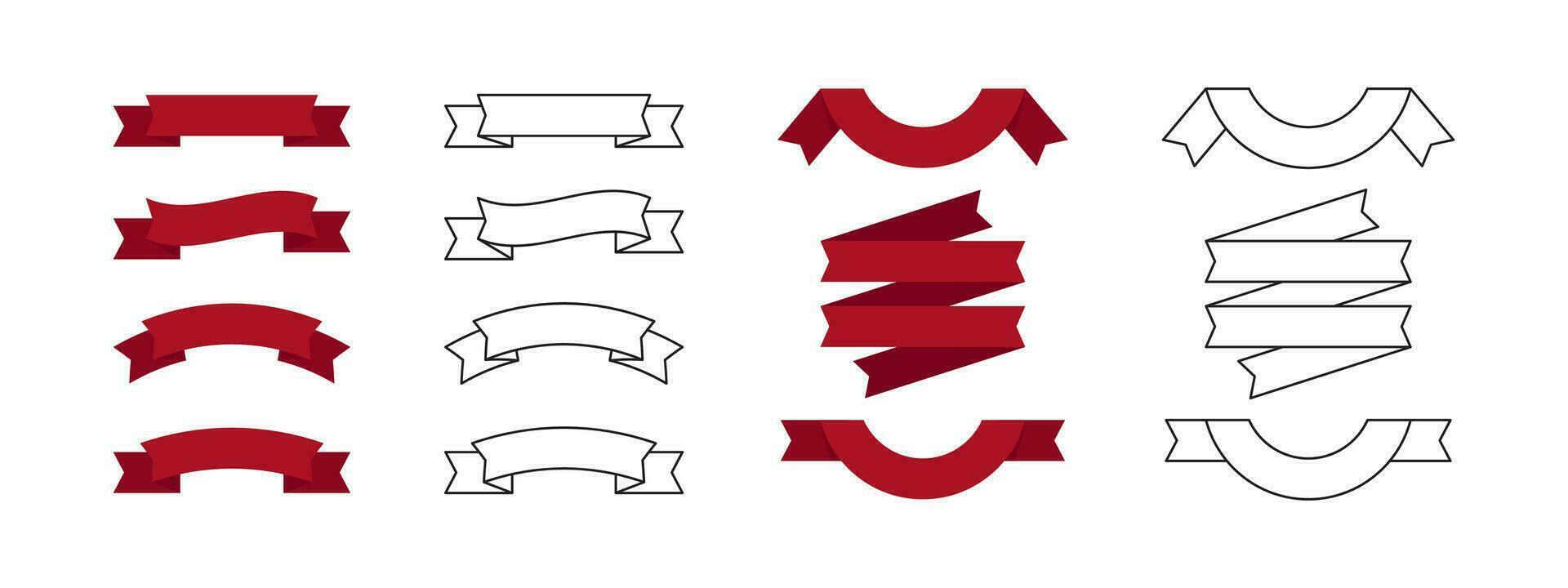 band och baner tecken uppsättning. platt och linjär band. vektor skalbar grafik