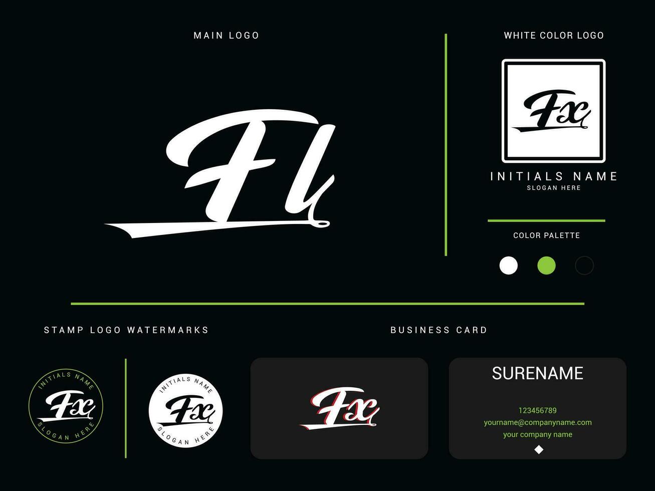 Alphabet fl Logo Marke, minimalistisch fx fl bekleidung Mode Luxus Logo Symbol vektor