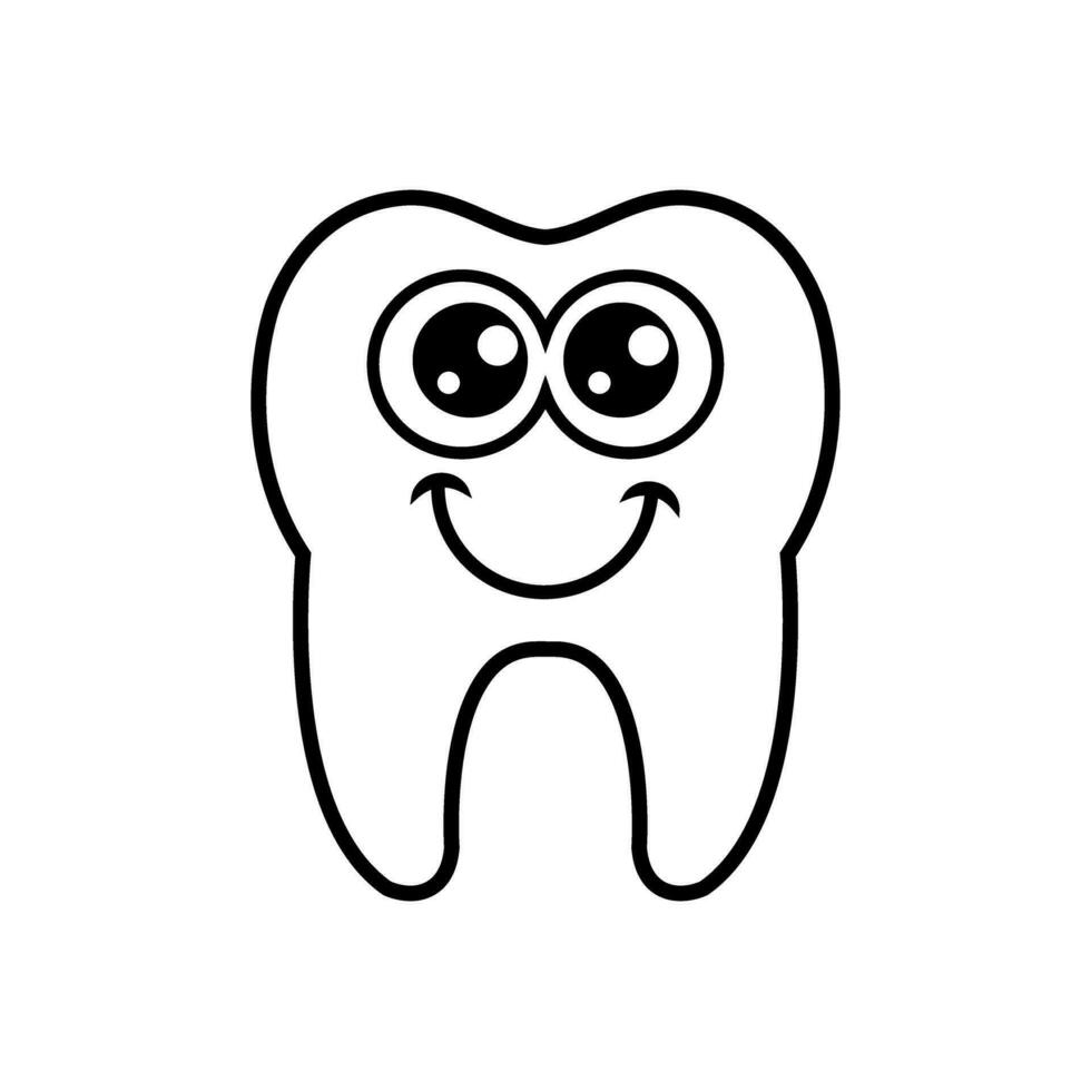 Zahn Symbol Vektor. Zahn Fee Illustration unterzeichnen. komisch Zahn Symbol oder Logo. vektor