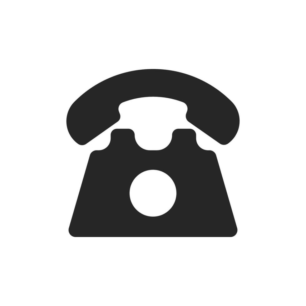 Festnetz retro Telefon Symbol. Jahrgang Gerät zum Verbindung und Kommunikation mit Anrufer mit Tube runden Platte Vektor wählen