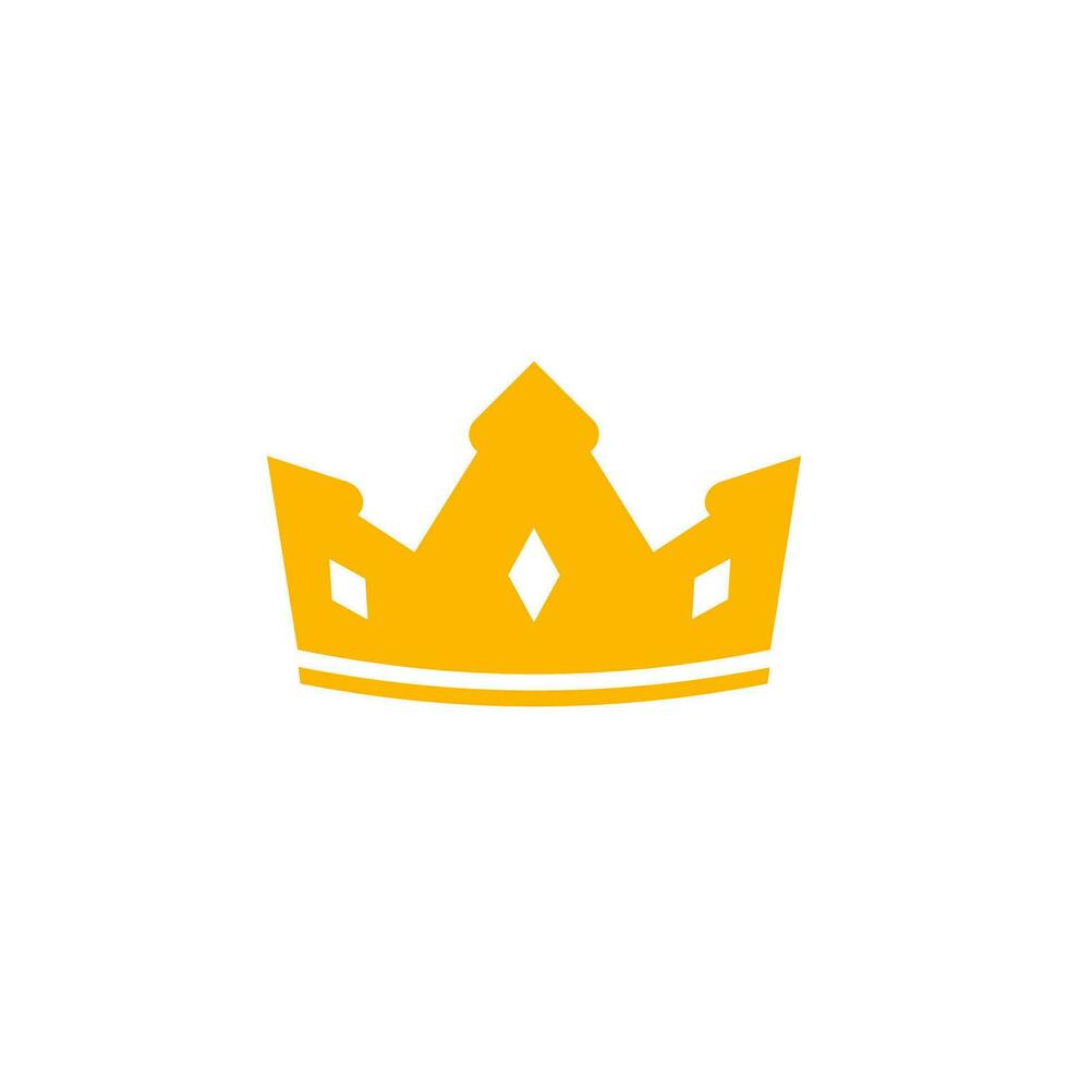 Gold Krone Symbol. Zeichnung Gelb heraldisch Diadem von Lizenzgebühren und Leistung mit Luxus Dekoration im Jahrgang mittelalterlich Vektor Stil