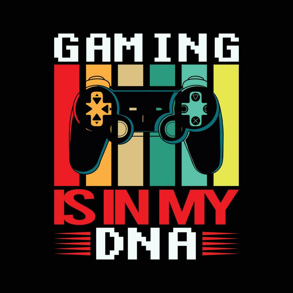 gaming t skjorta design, gaming är i min dna vektor