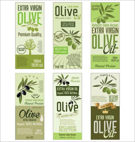 Olivenöl-Hintergrundsammlung der Retro- Weinlese goldene vektor