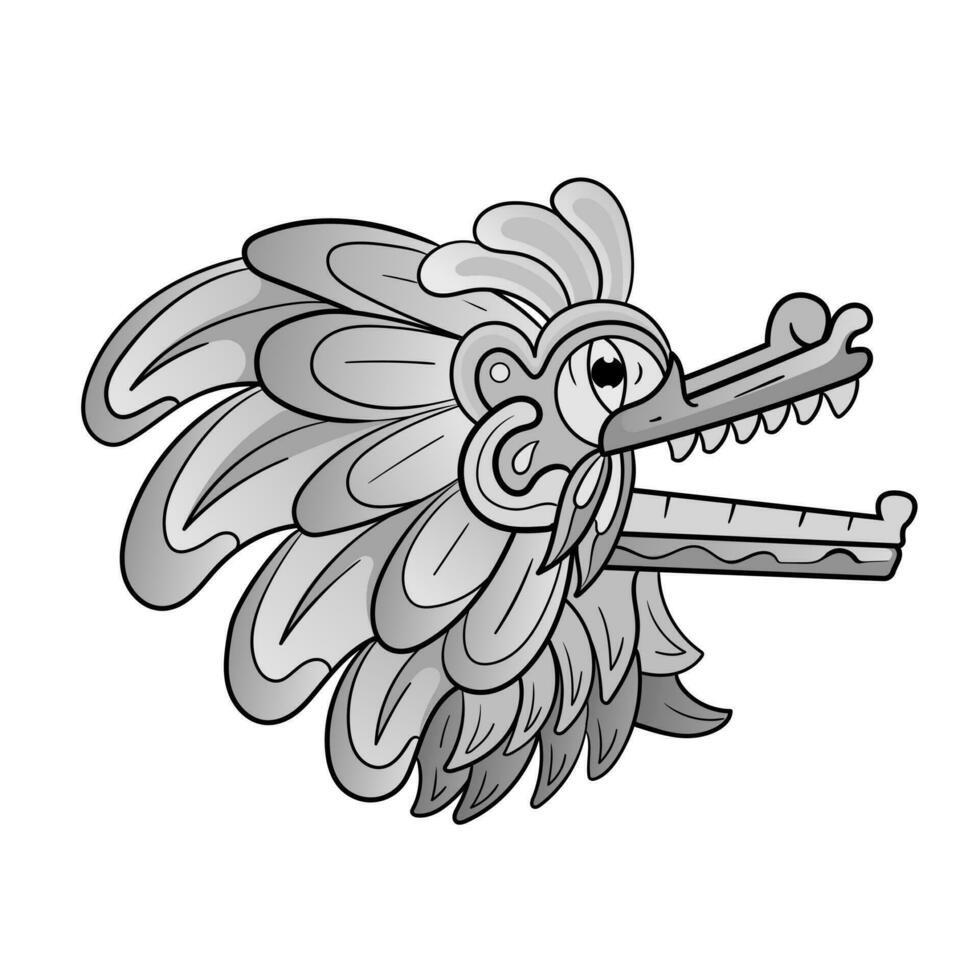 Kultur Kopf quetzalcoatl Kopf Mexikaner Gott aztekisch Grafik Wikinger Zeichen von polynesisch. Illustration gut zum Esport Logo oder Spielen Maskottchen, t Hemd Drucken, bekleidung oder Abzeichen. vektor