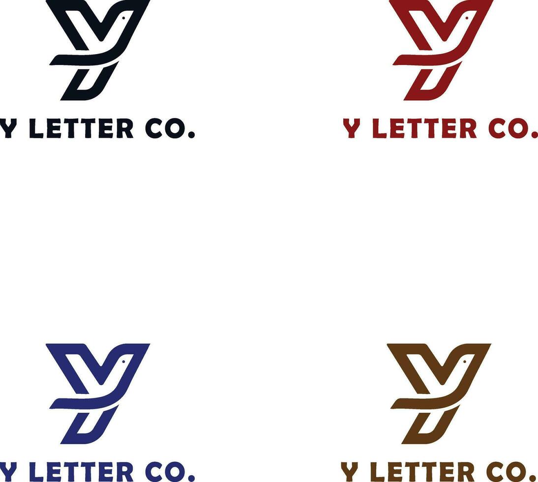 y Brief Logo mögen Vogel vektor