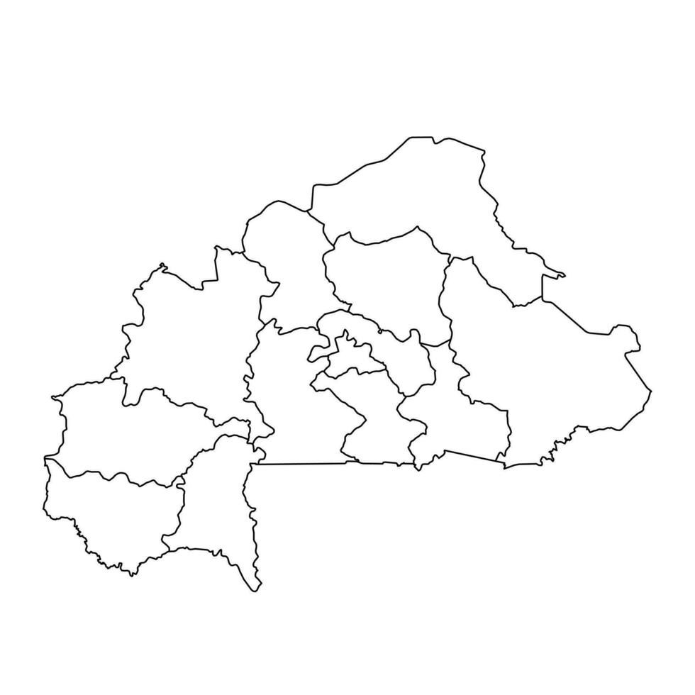 Burkina faso Karta med administrativ divisioner. vektor illustration.