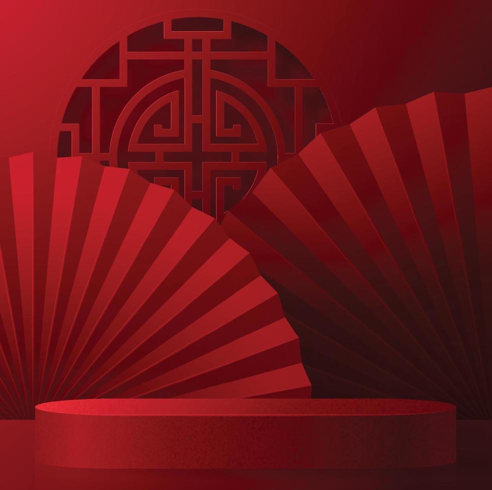Podium Runde Bühne Podium Chinesisches Neujahr, Mitte Herbstfest vektor