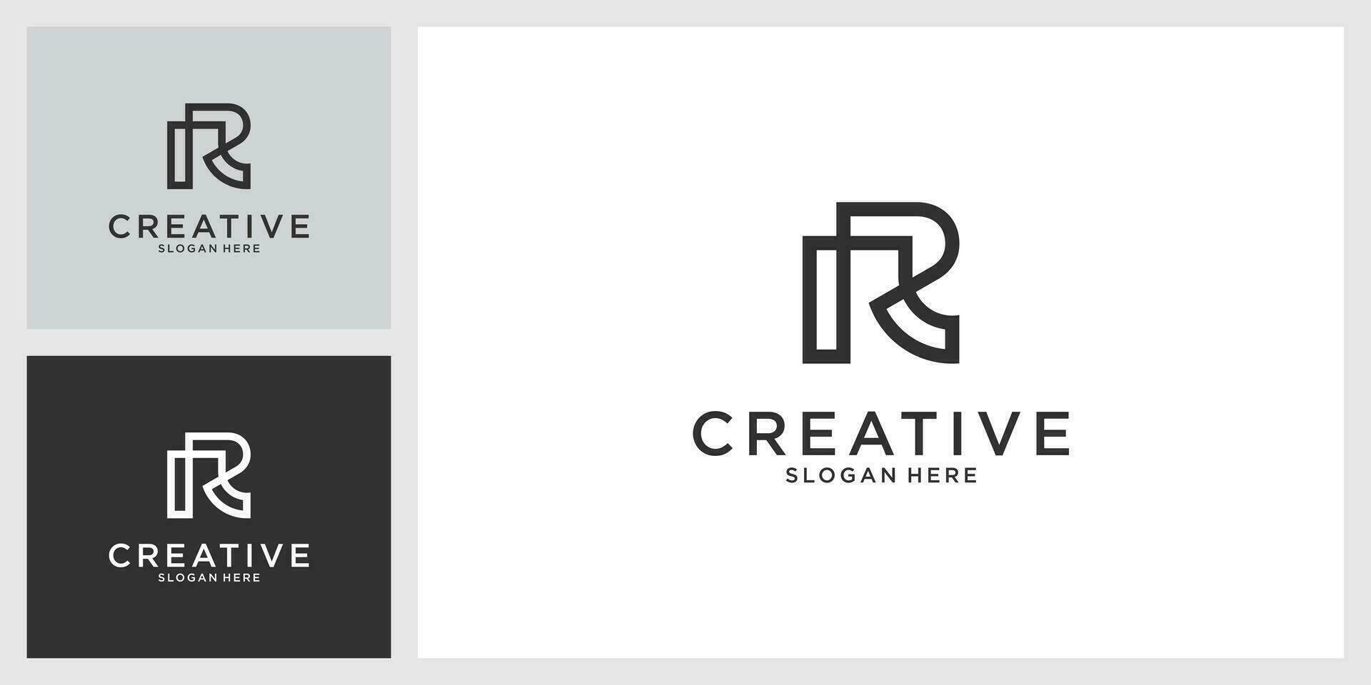 r oder rr Initiale Brief Logo Design Vektor